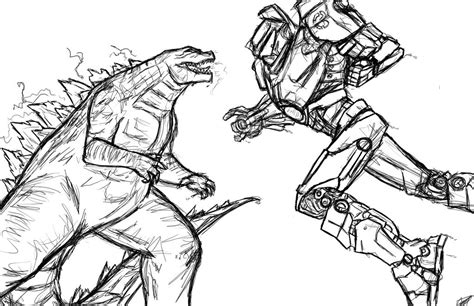 Discover printable godzilla coloring pages for your kids. Godzilla vs Gipsy Danger w.i.p by Amrock on DeviantArt