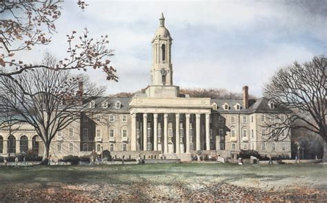 Penn State Old Main Painting And Print By Nsantoleri