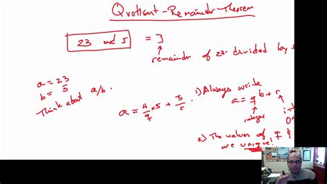 Remainder theorem to find the remainder of a polynomial divided by some linear factor, we usually use the method of polynomial long division or synthetic division. Quotient remainder theorem - YouTube