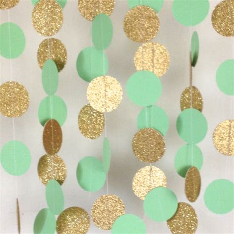 It's a versatile pairing that is flattering for any season. Jumbo Mint Green and Gold Wedding Garland, Paper Garland ...