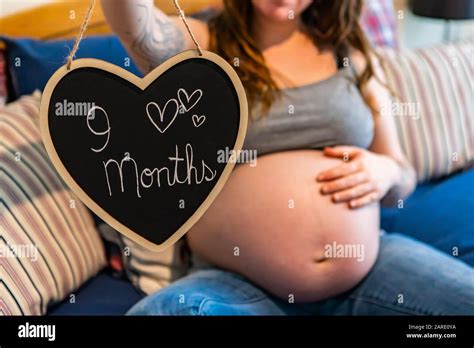 Third Trimester 9 Months Labor And Contractions Concept As A Heavily