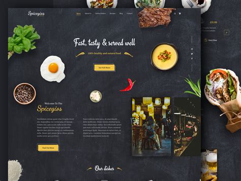 Spicegios Restaurant Landing Page By Pentaclay On Dribbble