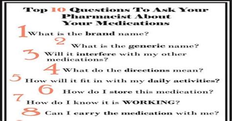 Top 10 Questions To Ask Your Pharmacist About Your Medications