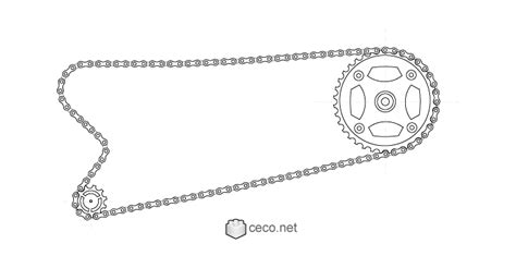 If you have a smaller front spocket, reduce 1 link of chain for every tooth. Autocad drawing Bicycle chain with the chainring , bike ...