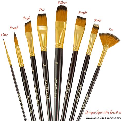 Paint Brush Set Of 15 Art Brushes For Watercolor Acrylic And Oil Pain