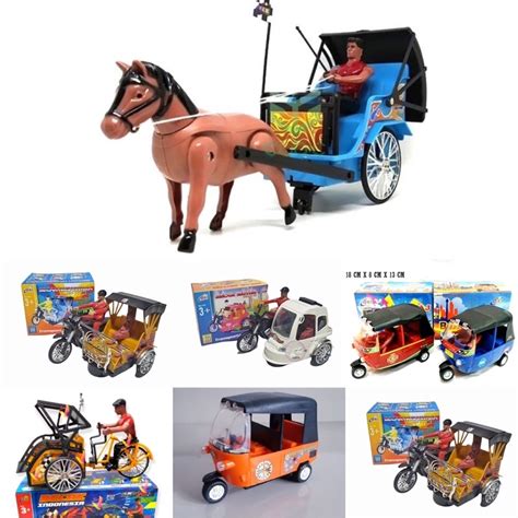 Jual Mainan Anak Delman Becak Motor Bajaj Angkutan Umum Transportasi