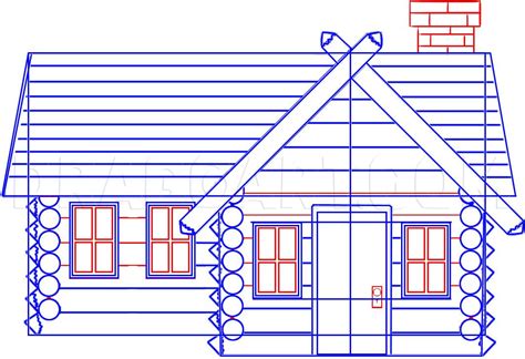 How To Draw A Log Cabin House Coloring Page Trace Drawing Log Cabin