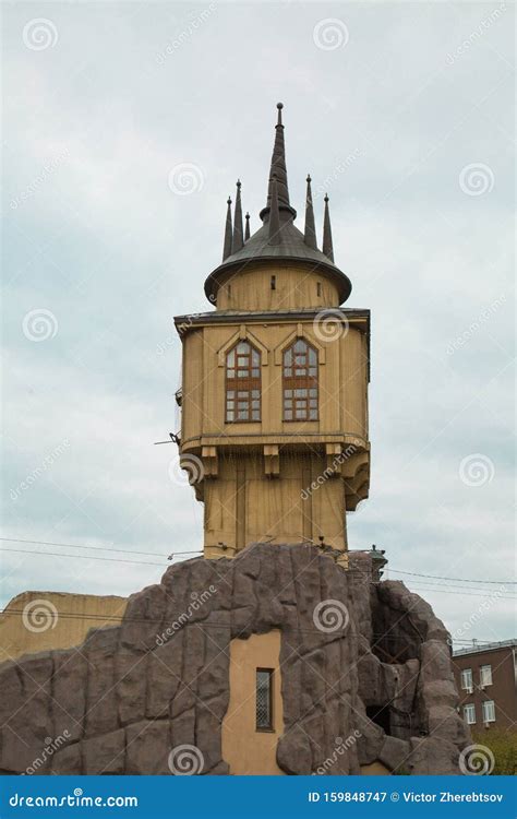 Wooden Tower With A Spire Windows Fortress Fairytale Castle