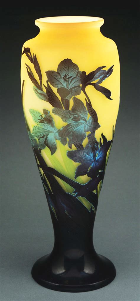 Monumental Galle Iris Vase