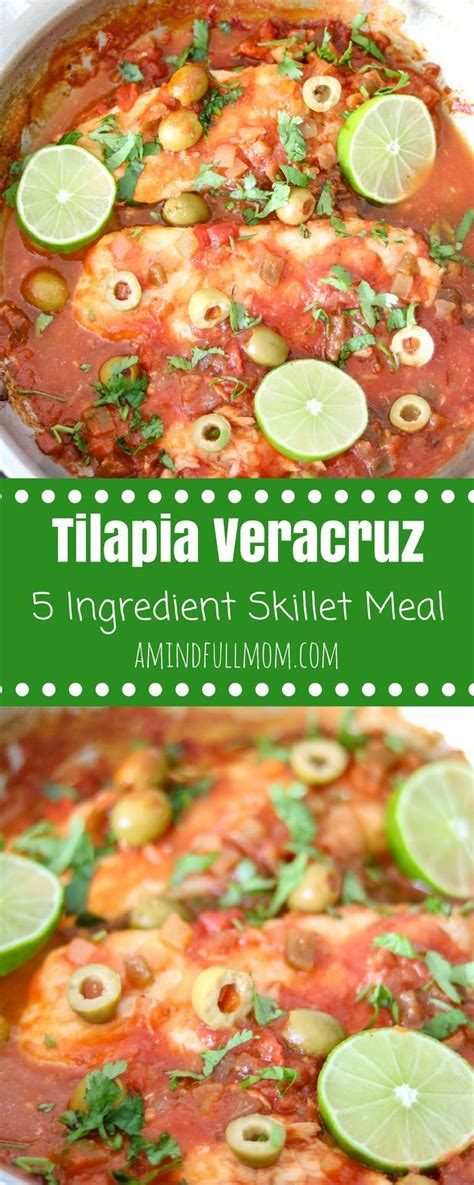 This baked tilapia recipe takes 20 mins to cook the tilapia there are many delicious and easy tilapia recipes you can make at home, for example: 5 Ingredient Skillet Fish Veracruz | Easy Skillet Meal ...