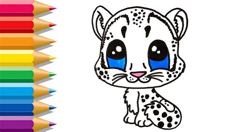 The first thing you want to do is draw out the top of the head, and then draw in two pieces of hair. How to Draw Snow Leopard | Drawing for Kids | learning ...