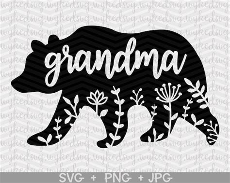 Grandma Bear Svg Floral Grandma Bear Svg Grandma Svg | Etsy Ireland