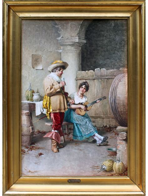 Attr Federico Ballesio Italian 19th Century A Fine Italian