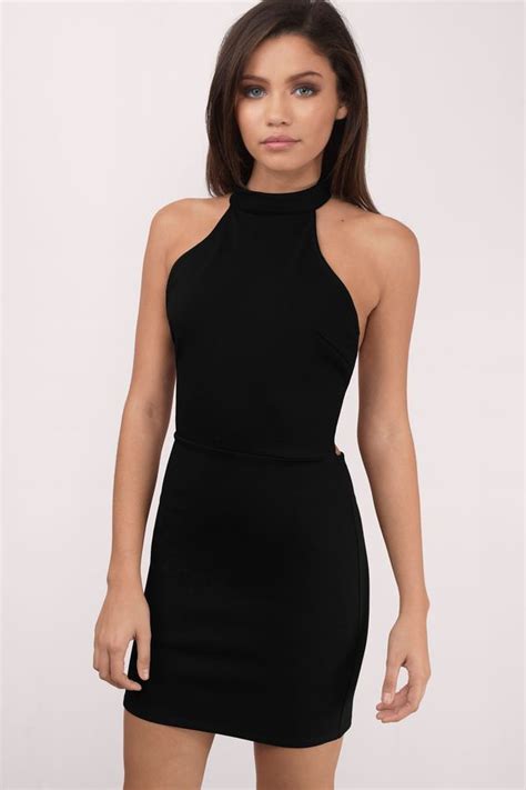 search keep calling black bodycon dress on tight fitted high neck form fitting