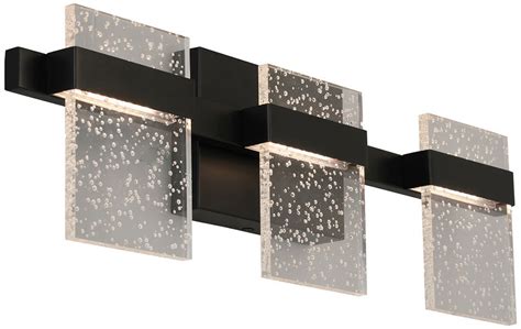 Vanity light fixtures are an ideal lighting option for bathrooms because they provide an even, consistent light around the mirror. EGLO 204486A Madrona Contemporary Black LED 3-Light ...