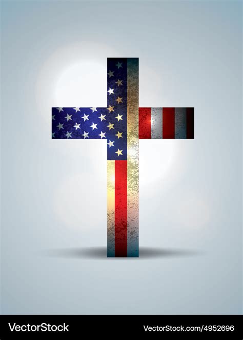American Flag And Christian Cross Royalty Free Vector Image