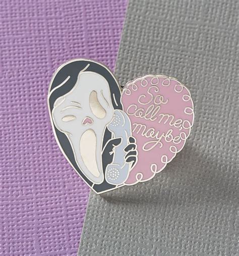 Scream Inspired Call Me Maybe Enamel Pastel Pin From Punky