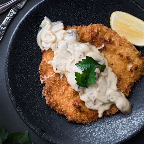 Check spelling or type a new query. Pork Schnitzel with Mushroom Gravy