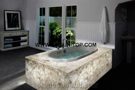 White Crystal Semi Precious Stone Bathtubspure White Semiprecious Bath