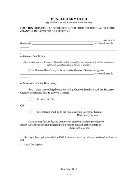 Colorado Transfer Death Deed Form Fill Out And Sign Printable Pdf