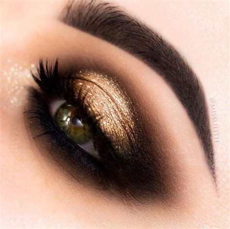 Green And Gold Smokey Eye Makeup Tutorial Gold Makeup Looks Black