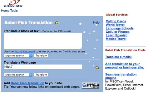 Altavista Babel Fish Easy Translator Tiklofoot