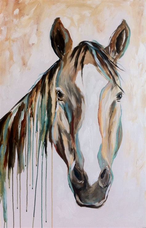 Original Modern Horse Painting Contemporary By Heartifactsgallery