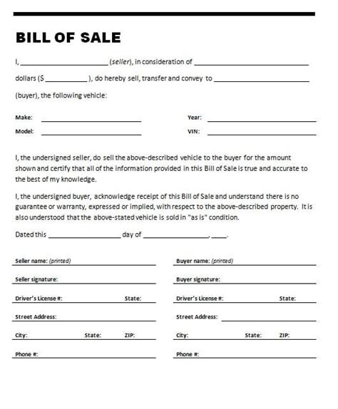 What is included in a virginia vehicle bill of sale? 6 Free Bill of Sale Templates - Excel PDF Formats