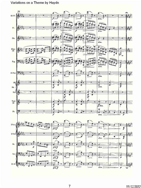 Variations On A Theme By Haydn 海顿主旋律变奏曲（一） 全屏看谱