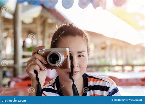 asian beautiful female photographer stock image image of hobby paparazzi 152453109