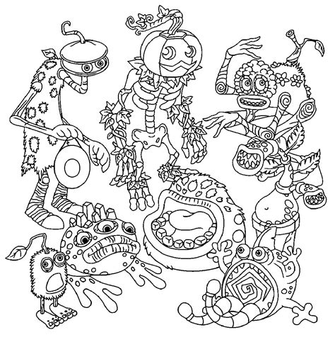 Coloriages mes monstres qui chantent 73 – Pages de coloriages