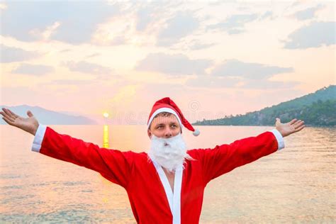 Santa Claus Is Enjoying Summer Stock Image Image Of Ideas Male 44513507