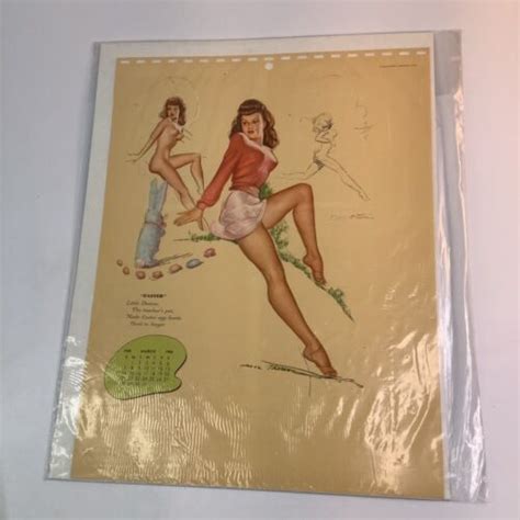 Vintage S S Pin Up Original Calendar Sexy Girl Art Of F Ebay