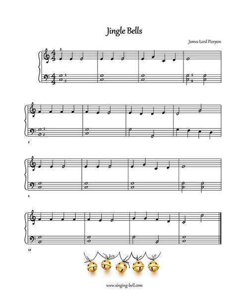 Jingle Bells Free Easy Piano Sheet Music Pdf