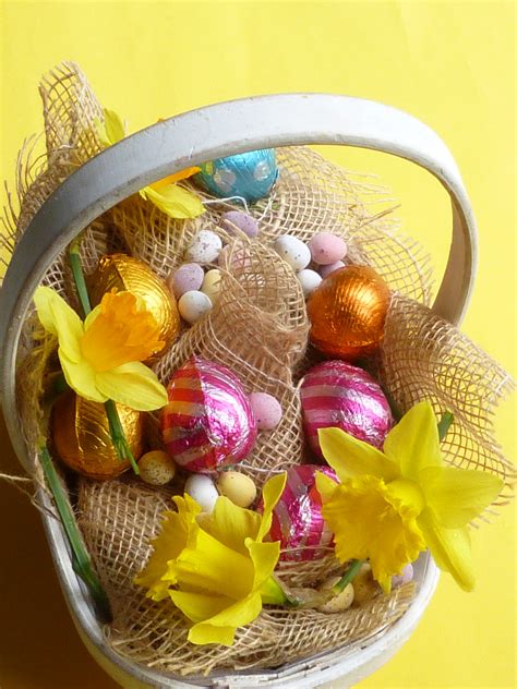 Easter Basket Filled With Holiday Goodies Creative Commons Stock Image