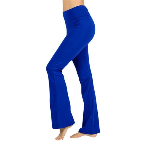 zenana womens and plus stretch cotton foldover waist bootcut workout yoga pants
