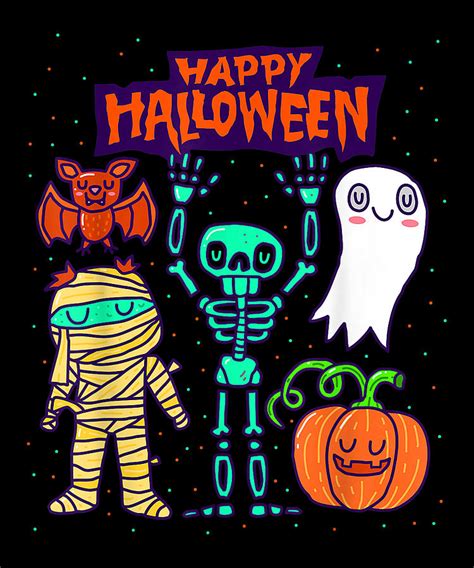 Happy Halloween Skeleton Pumpkin Digital Art By Tam Nguyen Art Fine