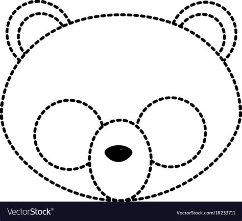 Dotted Shape Panda Head Wild Cute Animal Vector Image