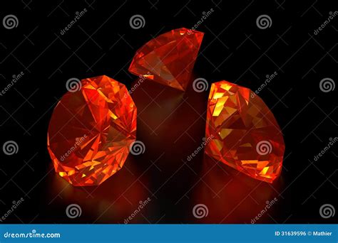 3d Fire Diamonds Stock Illustration Illustration Of Crystals 31639596