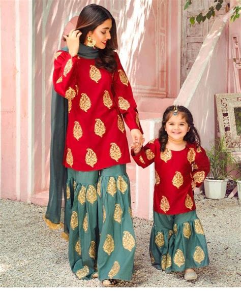mother daughter matching sharara suit combo salwar kameez set etsy
