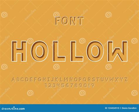 Hollow Font Vector Alphabet Stock Vector Illustration Of Shadow