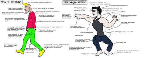 the chad walk vs the virgin stride r virginvschad