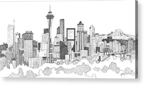 Seattle Skyline Sketch At Explore Collection Of