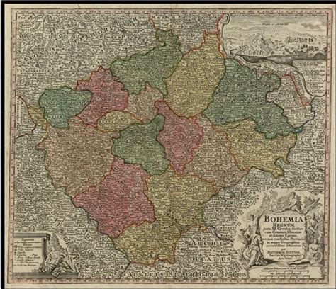 Map Matthäus Seutter 1678 1757 Bohemia Regnum Juxta Xii Circulos