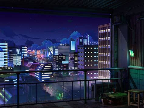 Anime City Backgrounds Night