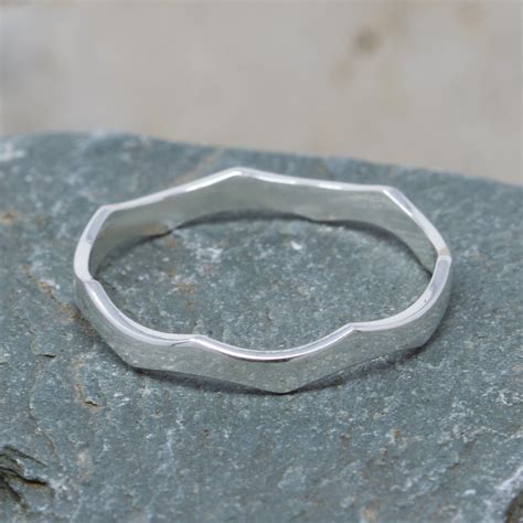 Wavy Band Stacking Ring In Silver By Eyres Jewellery