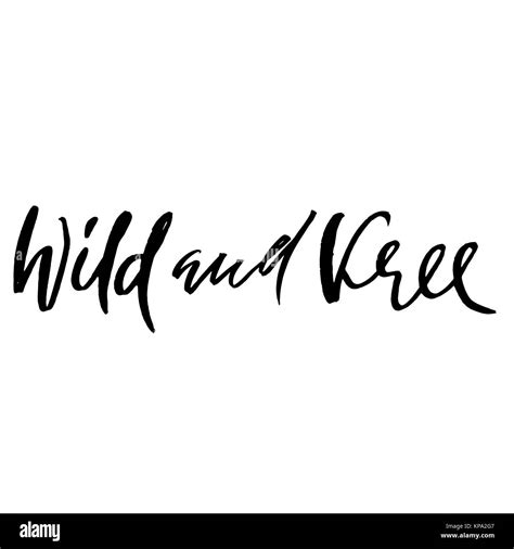 Wild And Free Hand Drawn Boho Quote Modern Typography Design Dry