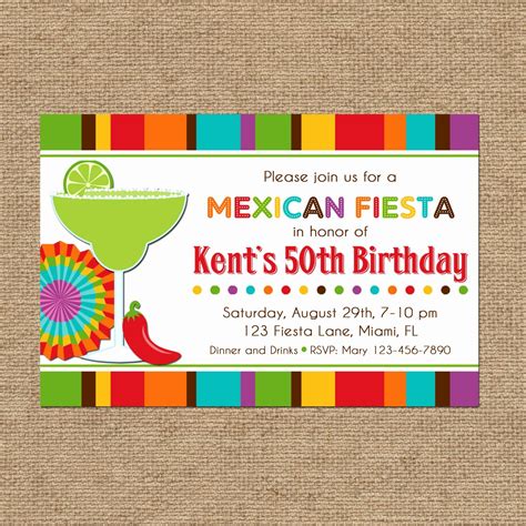 Fiesta Party Invitation Template Unique Mexican Fiesta Party Invitation