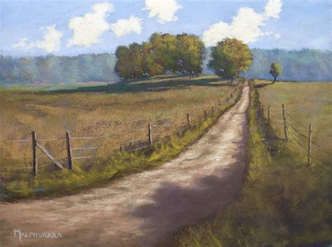 Dirt Road At Viikki By Olli Malmivaara Soft Pastel Painting On Sanded