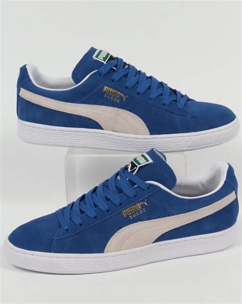 puma suede classic trainers olympia blue white shoes archive originals